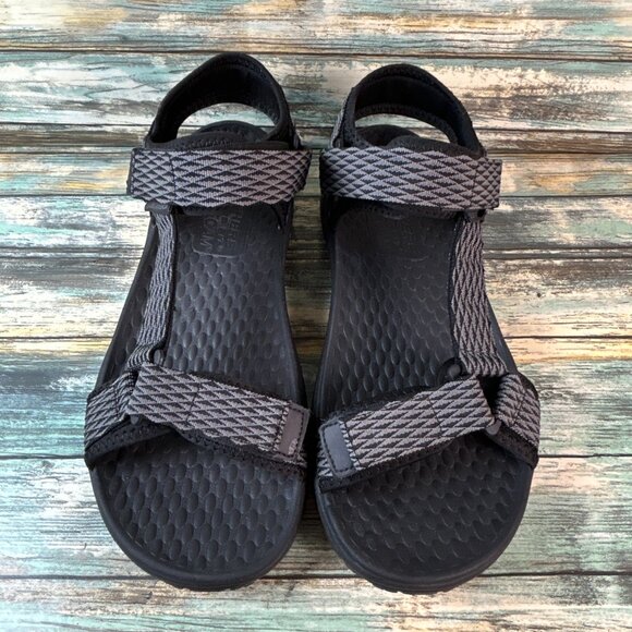 Skechers Sandals Lomell Rip Tide Mens 11 Black Adjustable Casual Beach Comfort
